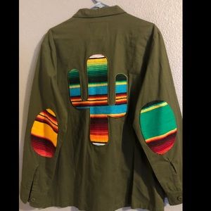 L&B army green button up serape shirt/jacket. New
